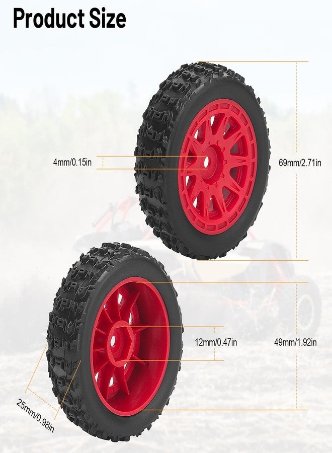 daitoku 1/14 RC Wheels and Tires, daitoku 12mm Hex RC Car Tires for 1/14 ARRMA 2S Typhon Grom (Style C) - Red - Image 5